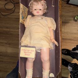 Vintage 31” Eugene Walking Baby Doll w/ Original Box & Booklet – Life Size Toddler Doll 