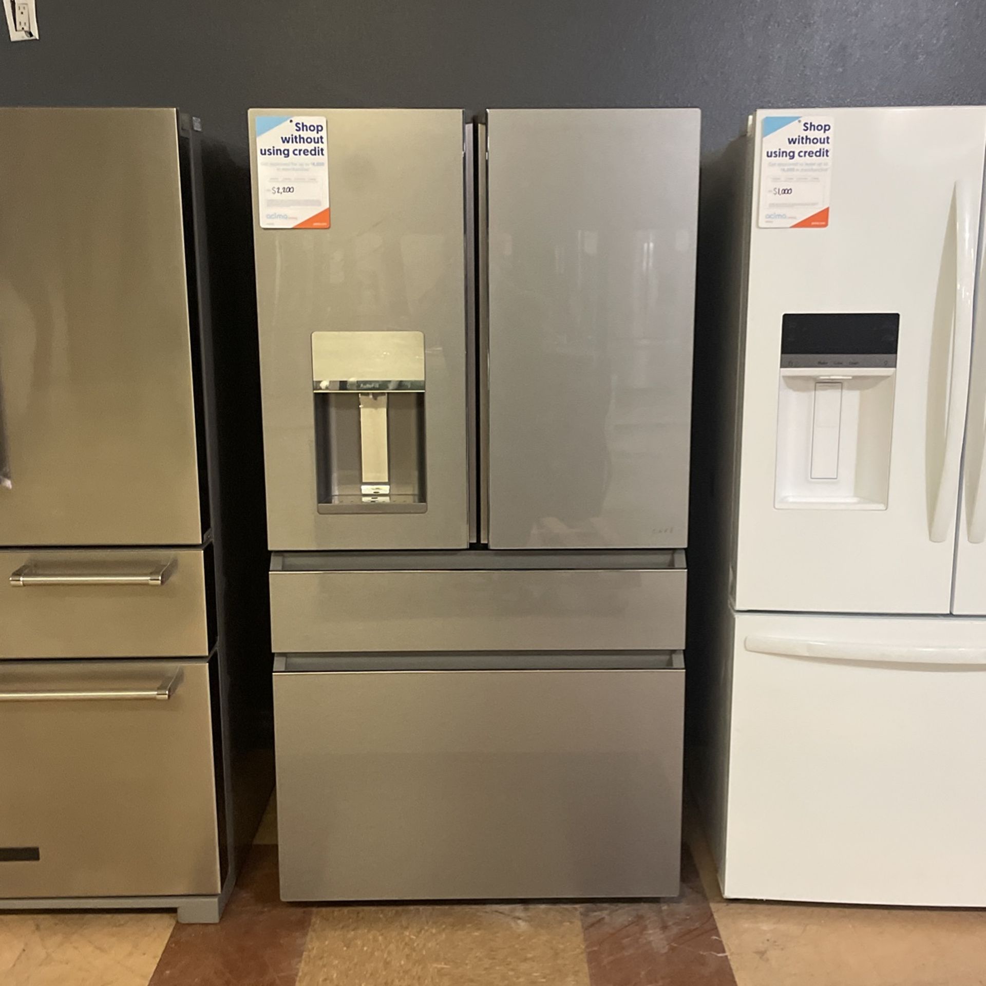 CAFE PLATINUM GLASS FOUR DOOR REFRIGERATOR‼️