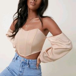 Off The Shoulder Corset Crop Top