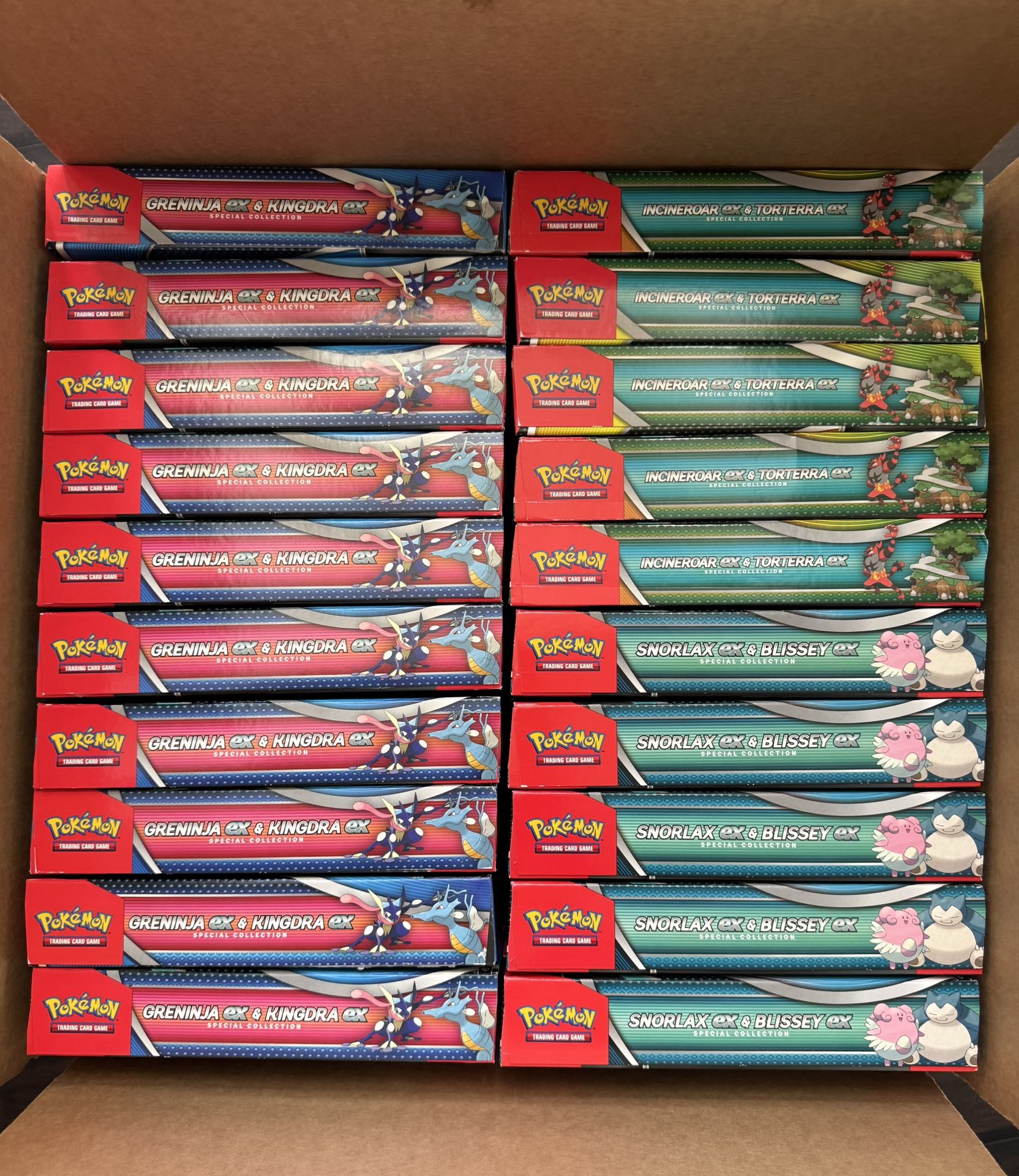 Pokemon Snorlax ex, Greninja Ex, Incineroar Ex Collection Boxes