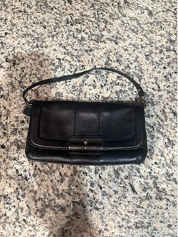 Coach Black Leather Clutch Wristlet