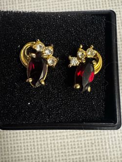 Ruby(?) earrings