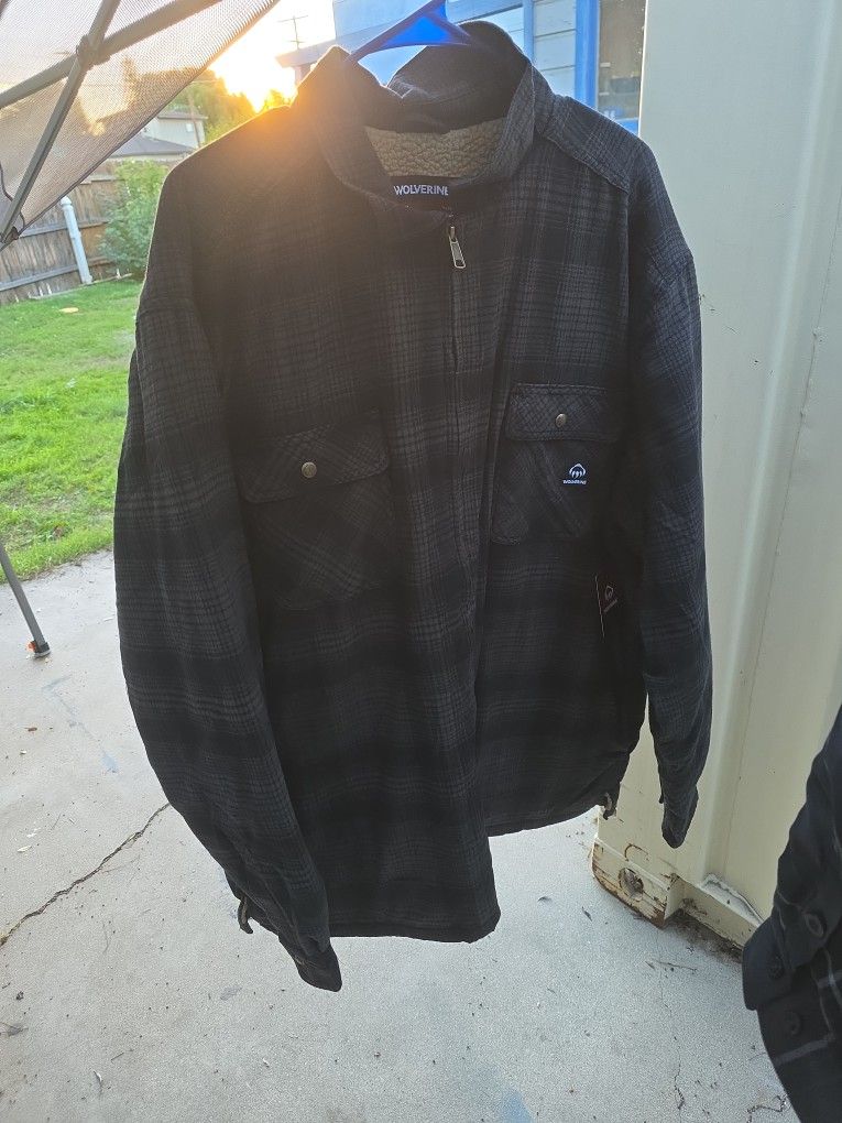 Wolverine Mens  Flannel Jacket 2xl $50 
