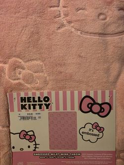 Hello Kitty Embossed Milky Mink Throw Blanket
