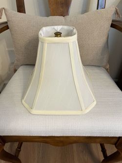 Vintage fabric bell lampshade, lined, spider