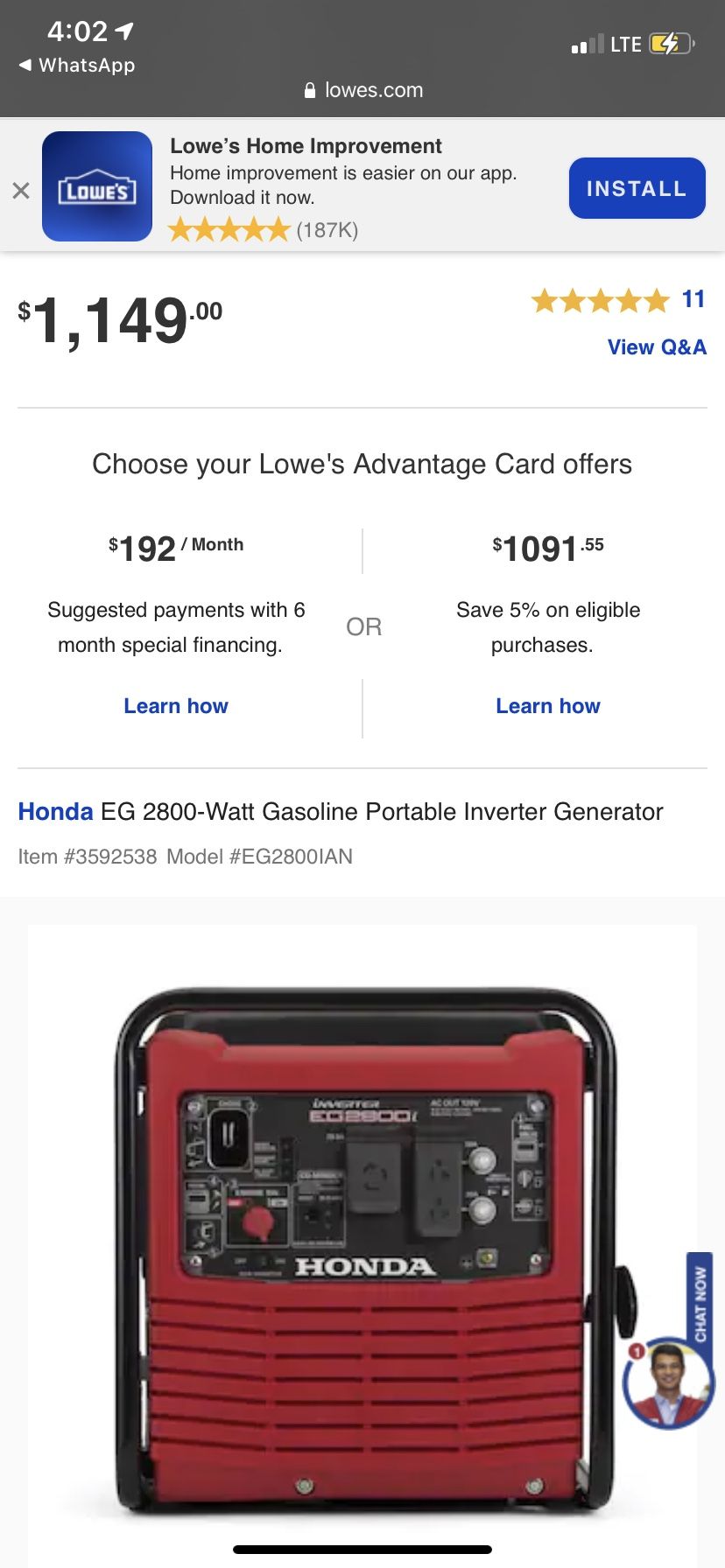 Generator Honda Planta De Luz