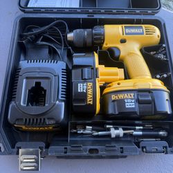 DeWalt 18V Drill Kit, Charger, Two Batteries and Case