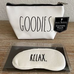 Rae Dunn Cosmetic Bag Mask Set NWT