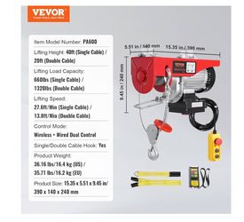 Electric Rope Hoist /El escasto de cuerda eléctrico