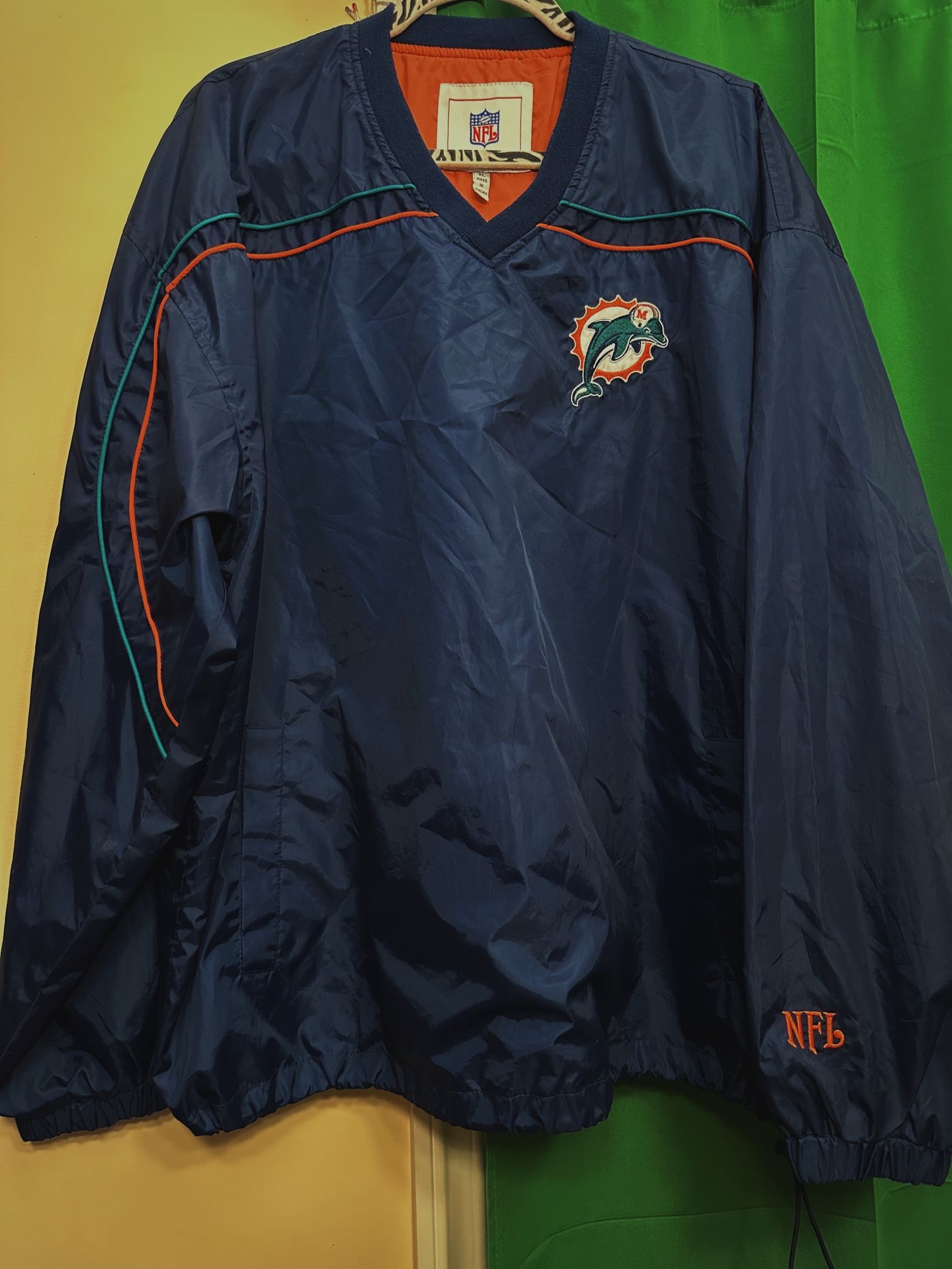 Vintage Miami Dolphins Windbreaker Sz XL