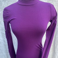 Women New Purple long sleeve Body Fit dress in size Small
