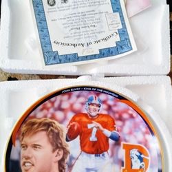 Vintage Football Broncos Collectible Plate 
