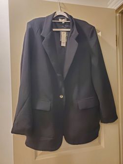 NEW Francescas Womens Clothing Black Blazer Jacket Size XL Classicove Career Button Work Attire 