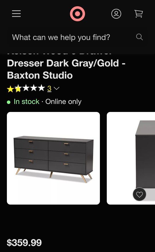 Dark Grey and Gold Dresser