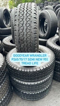 SET OF FOUR USED TIRES 265/70/17 GOOD YEAR WRANGLER 