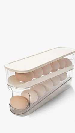 2-Tier Rolling Egg Dispenser with Lid