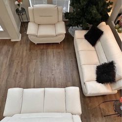 Brand New White 3 Piece Sofa Set 