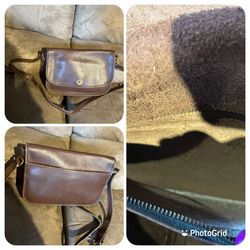 Coach all leather crossbody 