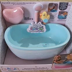 BABY born Baby Doll Musical Light Up Bathtub with Automatic Working Shower Head - Plays Music & Sound Effects, Sturdy, Modern Design, Fits Dolls up to