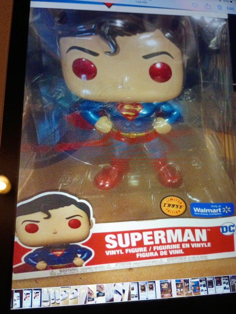 FUNKO POP JUMBO DC COMICS SUPERMAN CHASE 10 INCH TOY