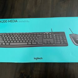 Logitech - MK200 Media CORDED Keyboard And Mouse COMBO