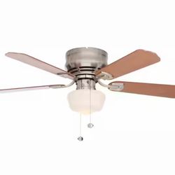 42 in. Indoor Brushed Nickel Ceiling Fan with Light Kit