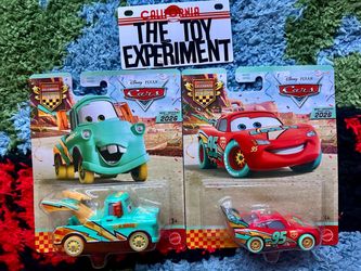 Disney Pixar Cars Lot 2 Lighting McQueen & Tow Mater Race To Celebrate 2026 New.