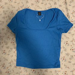 Blue Crop Top Shirt 