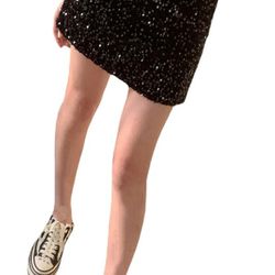 Black Sequins Skirt Size S