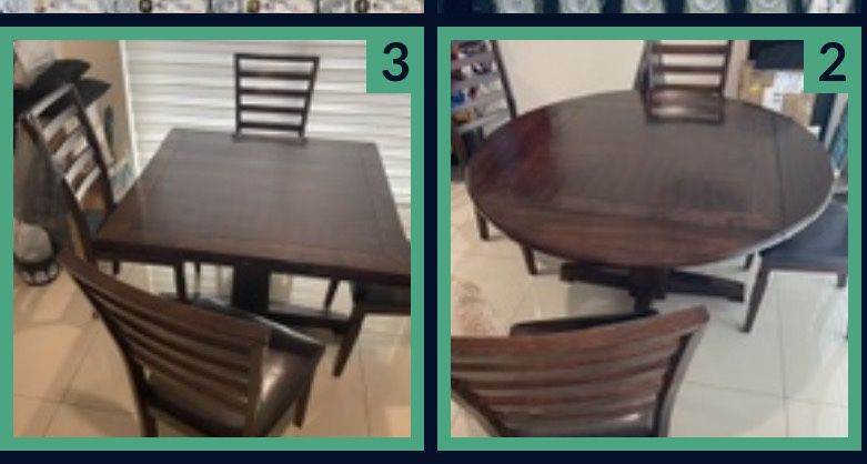 Wooden Table Can Change To Round Table