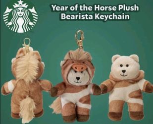 Trending! STARBUCKS🎐2026 year of the Horse Collection☕️ 🌸🐴BEARISTA🐴🌸☕️Charming Plushy Keychain