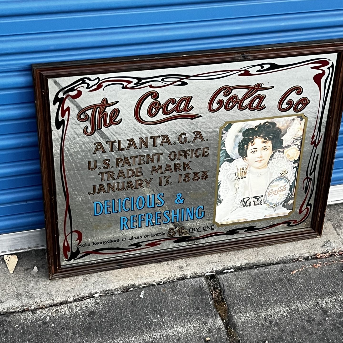 Coca Cola Vintage 70's Mirror Sign Bar Advertise Coke Atlanta