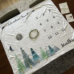 Brand New Baby Monthly Milestone Soft Flannel Blanket