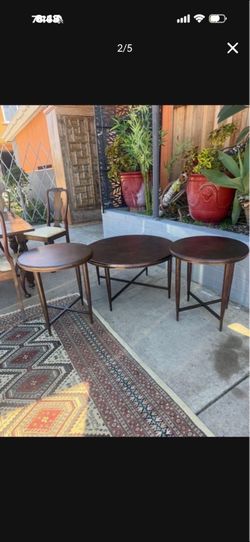 Pounded copper style coffee table with two end tables