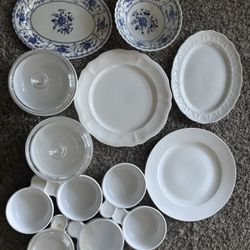 A Bunch Of Antique Dishes