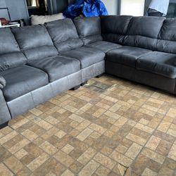 Grey Sectional Brown Sofa!