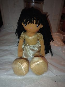 Soft Rag Doll with Gold Dress