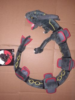 2014 POKÉMON CENTER - RAYQUAZA GRAY DRAGON LONG POSEABLE FLEXIBLE PLUSH