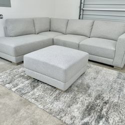Drayden Fabric Sectional with Ottoman
