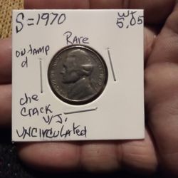 🇺🇸 "T. Jefferson. Nickel (1970)"S" Wt:5.05 W./³ Errors. Uncirculated.
