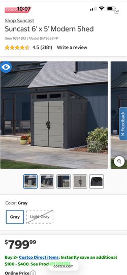 Suncast 6' x 5' Modern Shed (BRAND NEW SEALED BOX)