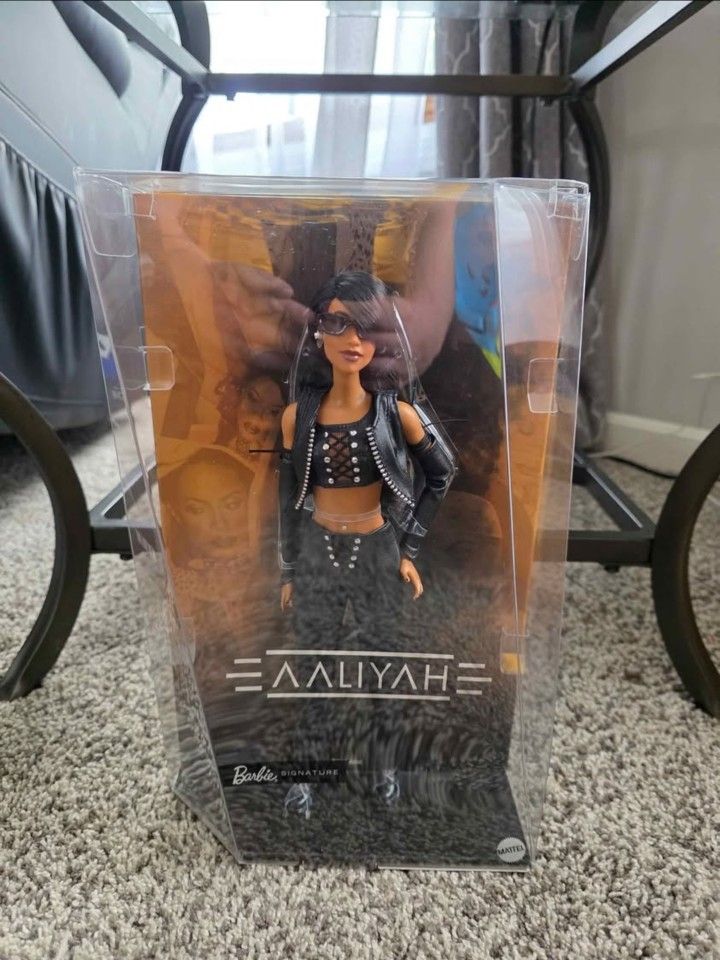 Barbie Signature Aaliyah Collectible Doll in Black Faux Leather Outfit