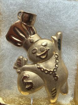 10k Gold Doughboy Puffed Pendant
