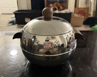 Vintage West Bend Penguin Ice Bucket Mid-Century Modern Barware Chrome 1960s