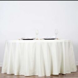 120” Ivory Round Tablecloth 