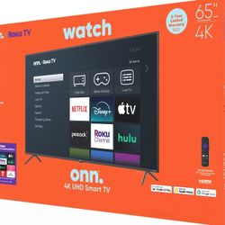 1 DAY MOVING SALE. On 65" 4k UHD Roku Smart TV 