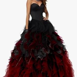 $100 Size 18 Plus Brand New/Never Worn, Black/Red Prom/Quincenera/Wedding Gown