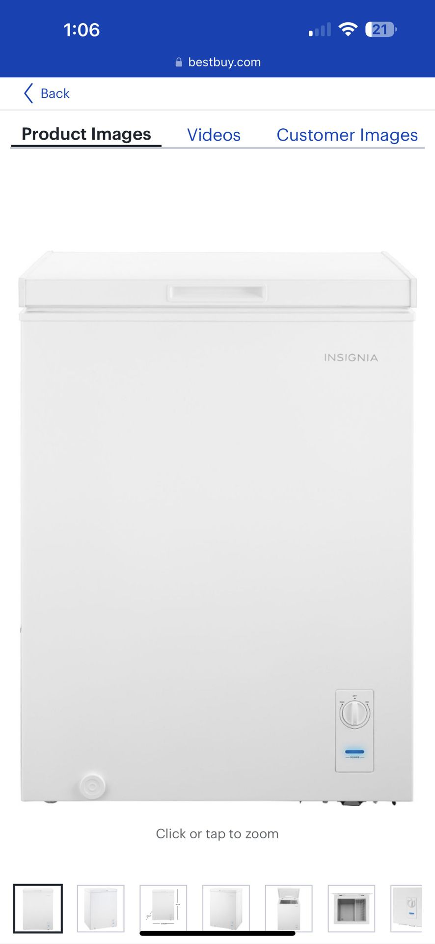 Insignia 5.0 Cu Chest Freezer White