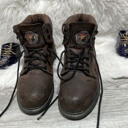 Brahma brown leather Steel Toe Work Boots size 8.5 EEE