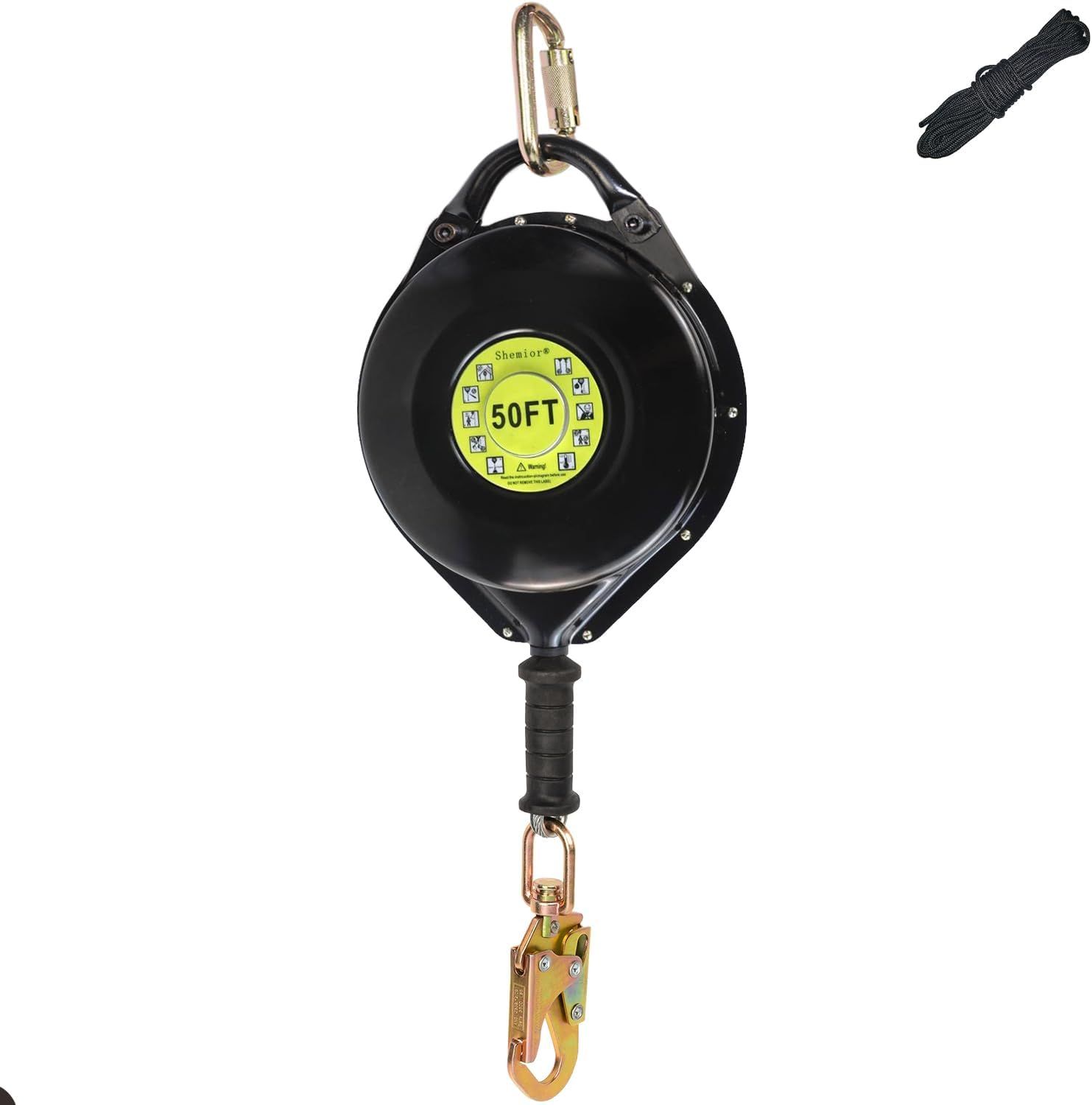 [Internal Shock Absorber] Self Retracting Lifeline Shemior 50FT SRL, Retractable Safety Lanyard